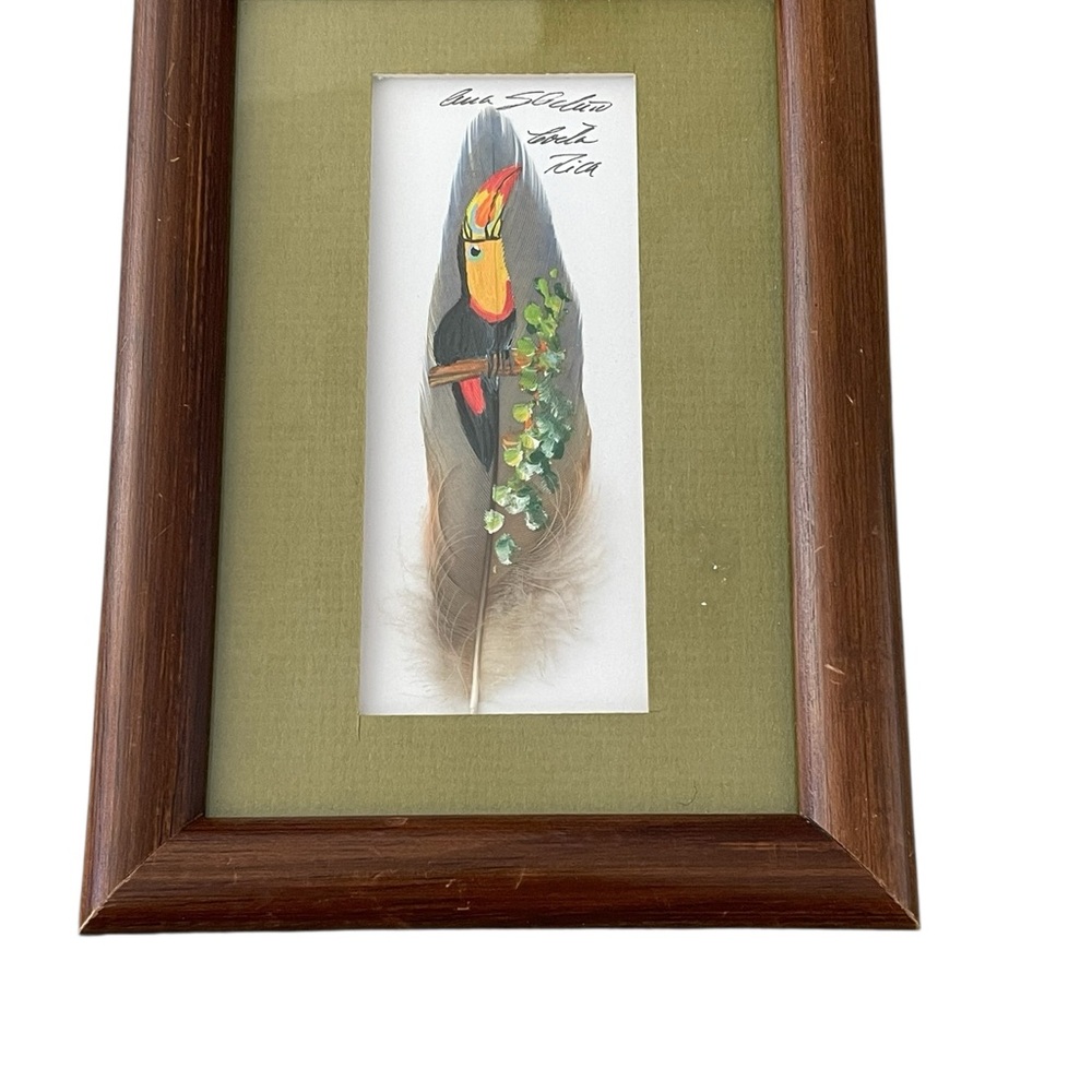 Costa Rican Feather Painting by Ana S Cedeno